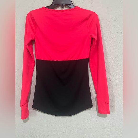 Victoria's Secret Fitted Pink and Black Long Sleeve Tee - Picture 2 of 5